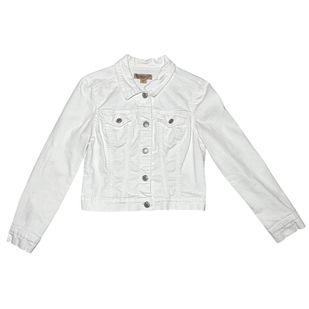 Nine West Vintage America Collection Streetwear White Jean Jacket Size S Cropped